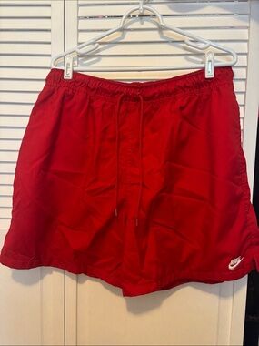 Nike Red Men's Shorts with Drawstring